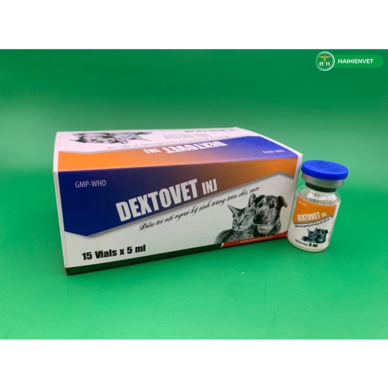 5ml DEXTOVET - Ghẻ, giun tim, giun các loại trên chó mèo