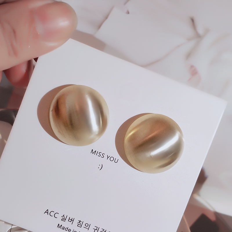 [Jiudoulan] Bông Tai Hình Tròn Màu Vàng Phong Cách Retro Độc Đáo Thời Trang Cho Nữ