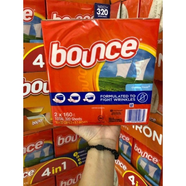 GIẤY THƠM BOUNCE 320 TỜ Mẫu Mới- Giúp thơm quần áo