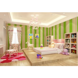 Giấy dán tường sọc xanh