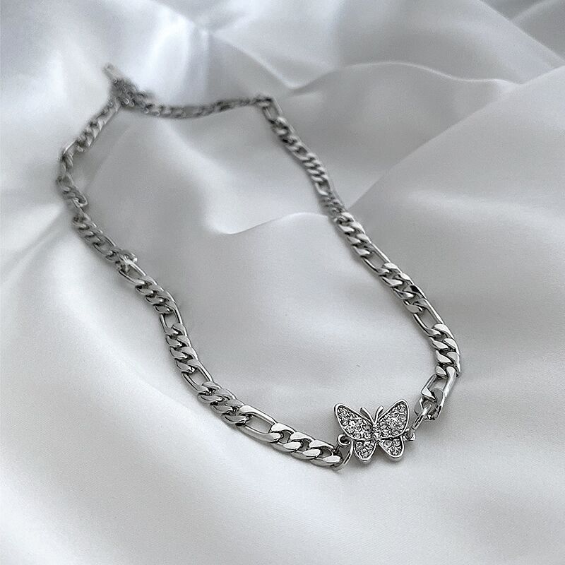 Vòng cổ mặt hình bướm đơn giản phong cách Hàn Quốc mỏng quyến rũ cho nữ