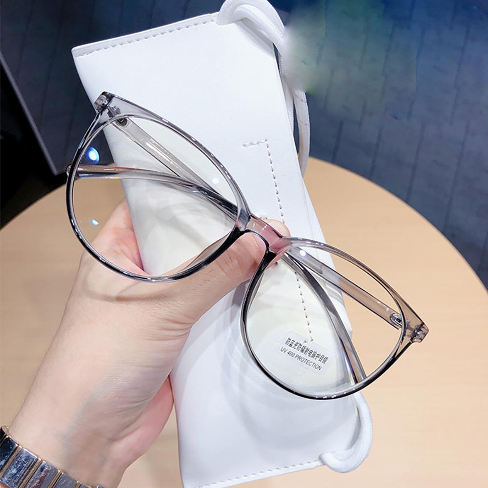 Mắt Kính Gọng Tròn Bằng Nhựa Trong Suốt Phong Cách Hàn Quốc Thời Trang Cho Nam Nữ