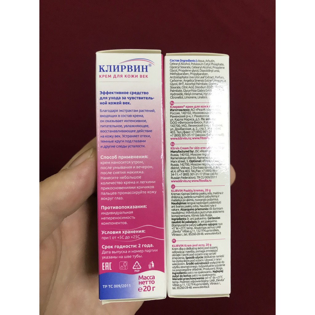 [SALE] [CAM KẾT 100% CHÍNH HÃNG] Kem giảm thâm mắt, mỏi mắt KLIRVIN Nga 20g | BigBuy360 - bigbuy360.vn