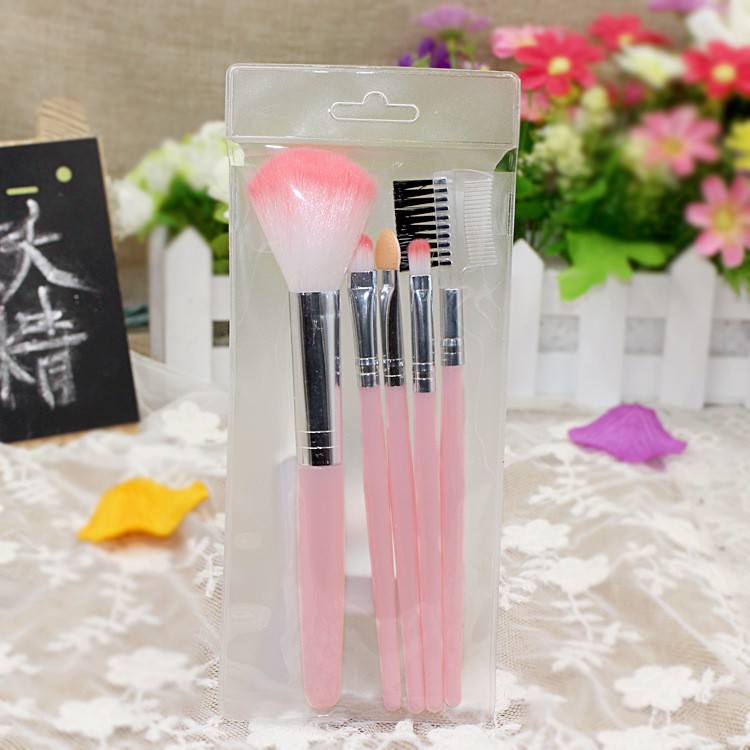 Set 5 cọ trang điểm loại nhỏ màu hồng dùng để làm đẹp