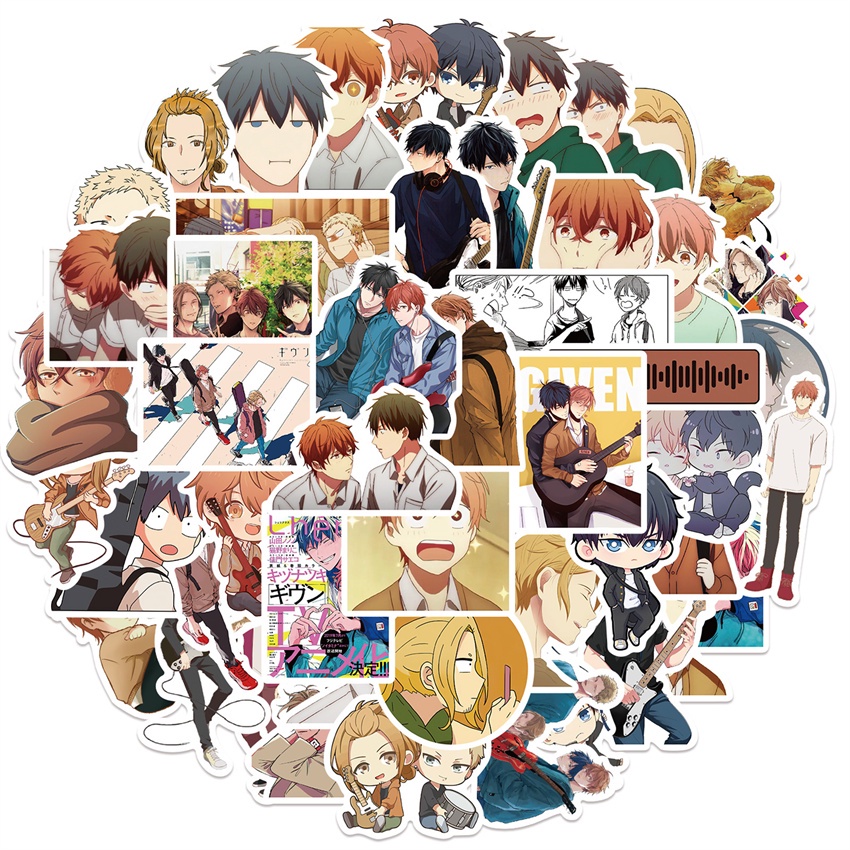 ❉ Nhãn Dán Dòng GIVEN 01 ❉ Bộ 50 Sticker Chống Thấm Nước Họa Tiết Doodle Hợp Thời Trang