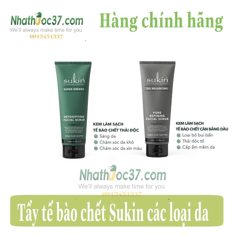 Sukin Tẩy Tế Bào chết Super Green