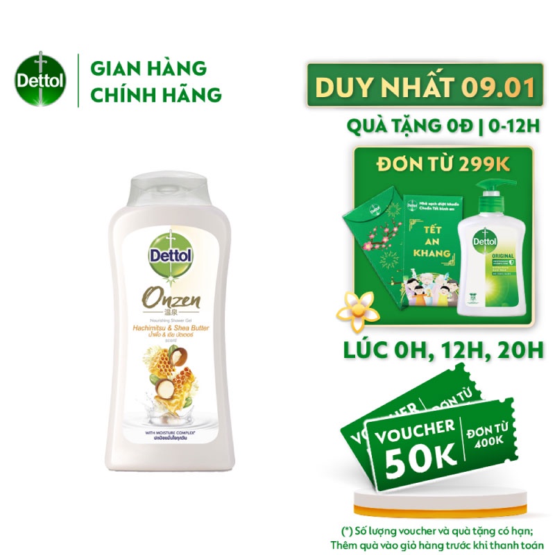 [Mã FMCGDET4 - 8% đơn 250k] Sữa tắm Dettol diệt khuẩn nuôi dưỡng - Chai 200g