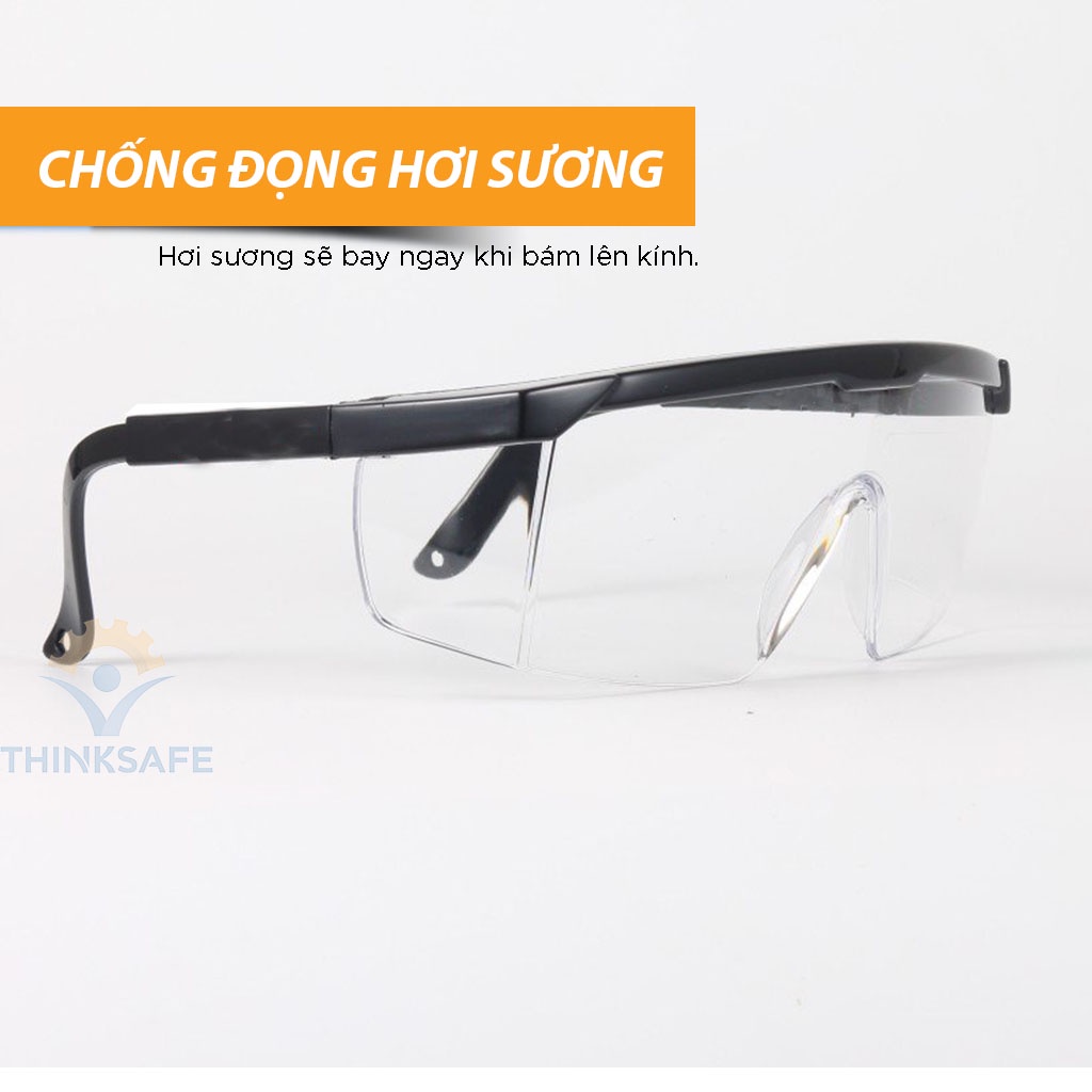 Mắt kính bảo hộ giá rẻ Everest Thinksafe màu trắng trong suốt, chống bụi đi đường, kính bảo vệ mắt chống tia UV  - Ev105