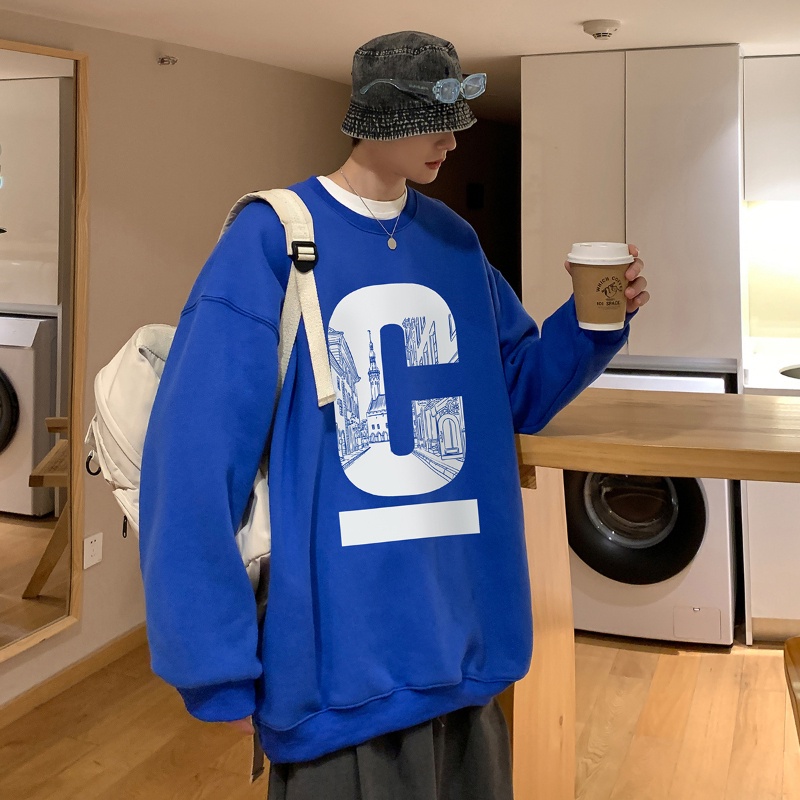 Áo sweater IFNICEFUTURE dài tay cổ tròn dáng rộng in chữ đơn giản phong cách Hàn Quốc thời trang cho nam