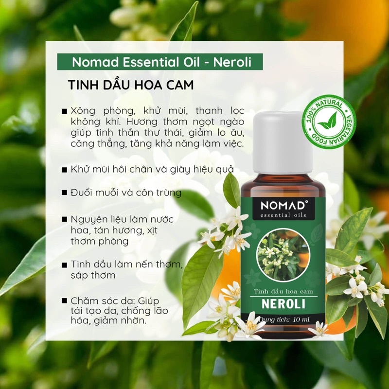 Tinh Dầu Thiên Nhiên Hoa Cam Nomad Neroli Essential Oil 10ml