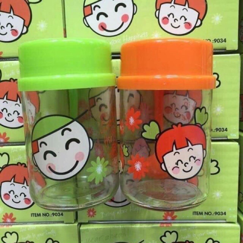 [FREESHIP VỠ ĐỔI TRẢ]Combo 2 hũ gia vị kèm thìa 400ml  Đôi lọ đựng gia vị cute