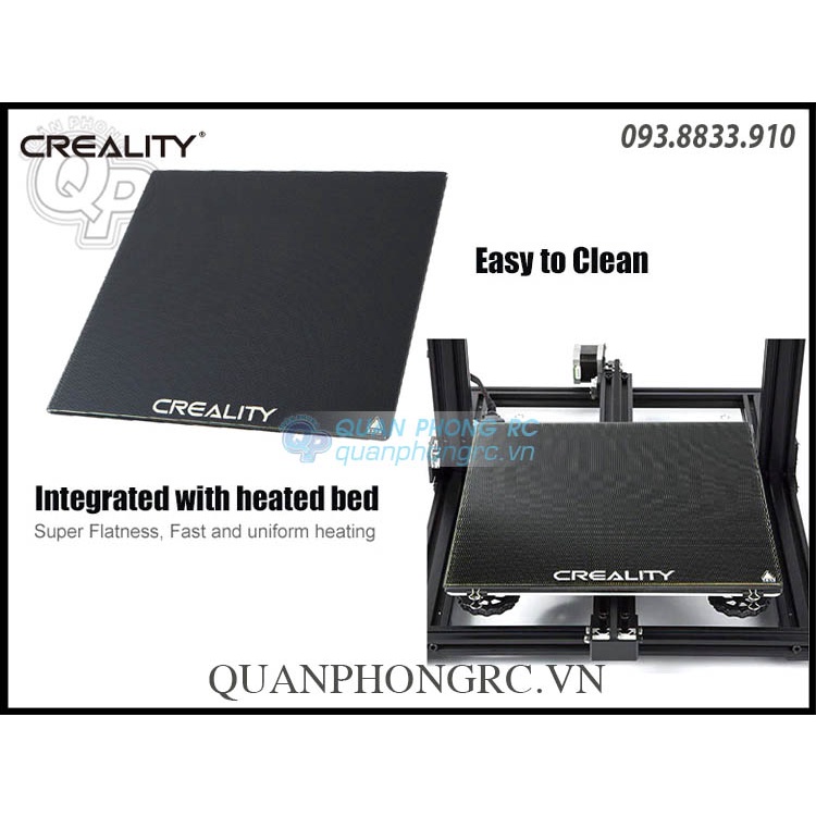 Lót Bàn Nhiệt Thủy Tinh CREALITY Silicon Carbon Tempered Glass Plate 235*235mm