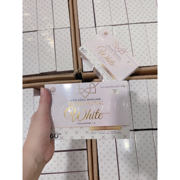 Hộp Huna Royal White trắng da mờ nám, ổn định nội tiết, chống lão hoá da