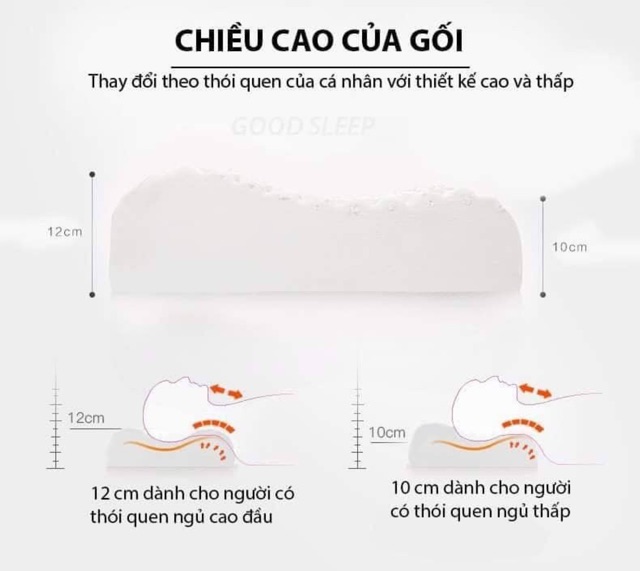 Gối cao su non Ventry (ảnh thật)