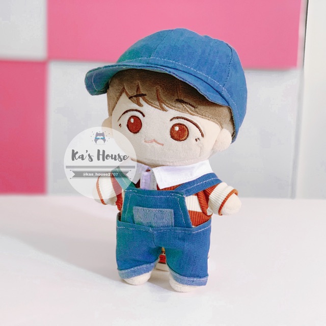 {15cm-20cm} CÓ SẴN - Set yếm áo mũ jean cho doll, outfit doll, outfit cho doll