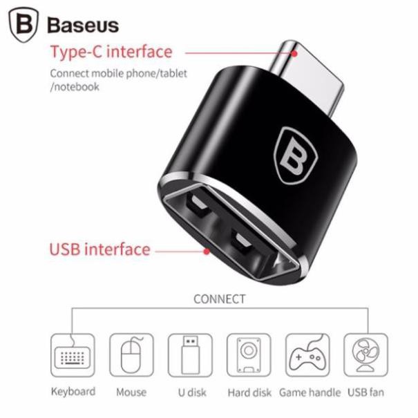 Đầu Chuyển Đổi OTG USB Type C Sang USB A Baseus (TYPE C Male to USB Female Cable Adapter Converter)