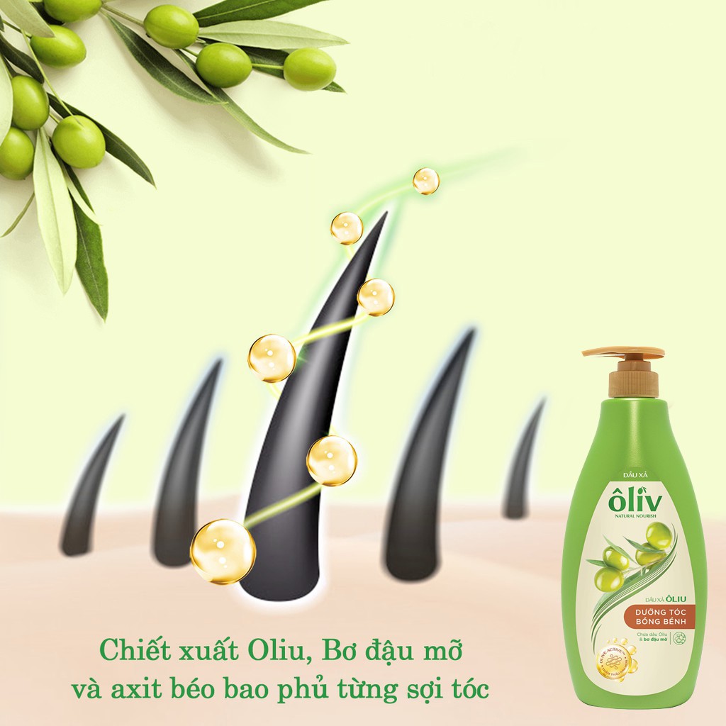 Dầu Xả Ôliv Natural Nourishing Chứa Ôliu và Bơ Đậu Mỡ Dưỡng Tóc Bồng Bềnh 650ml