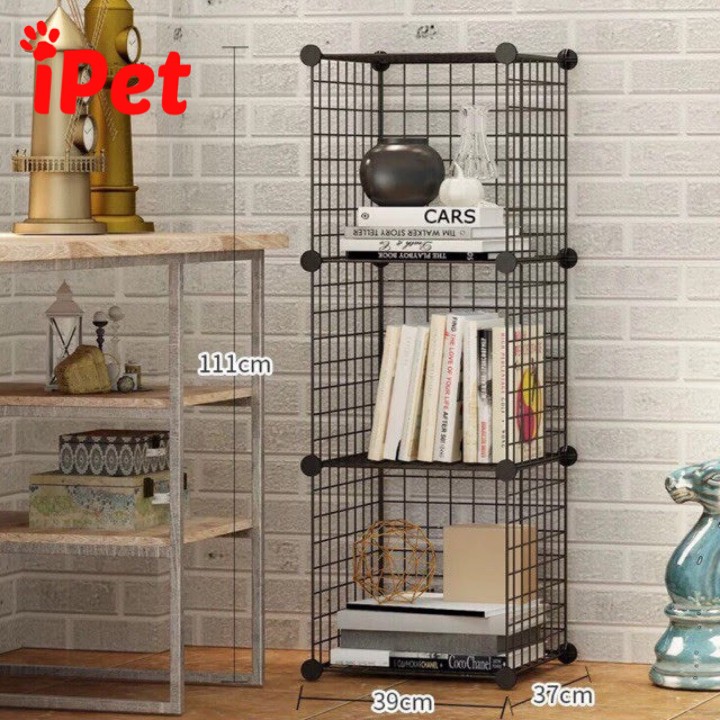 Kệ Tủ Lắp Ghép Lưới Sắt Đa Năng ( TẶNG KÈM CHỐT ) - Combo 3 Ô - iPet Shop