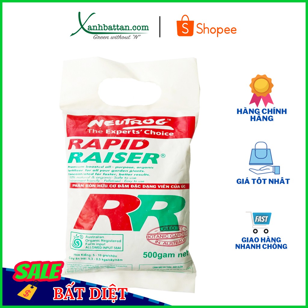 Phân Hữu Cơ Rapid Raiser Nhập Khẩu Úc Túi 500 Gram