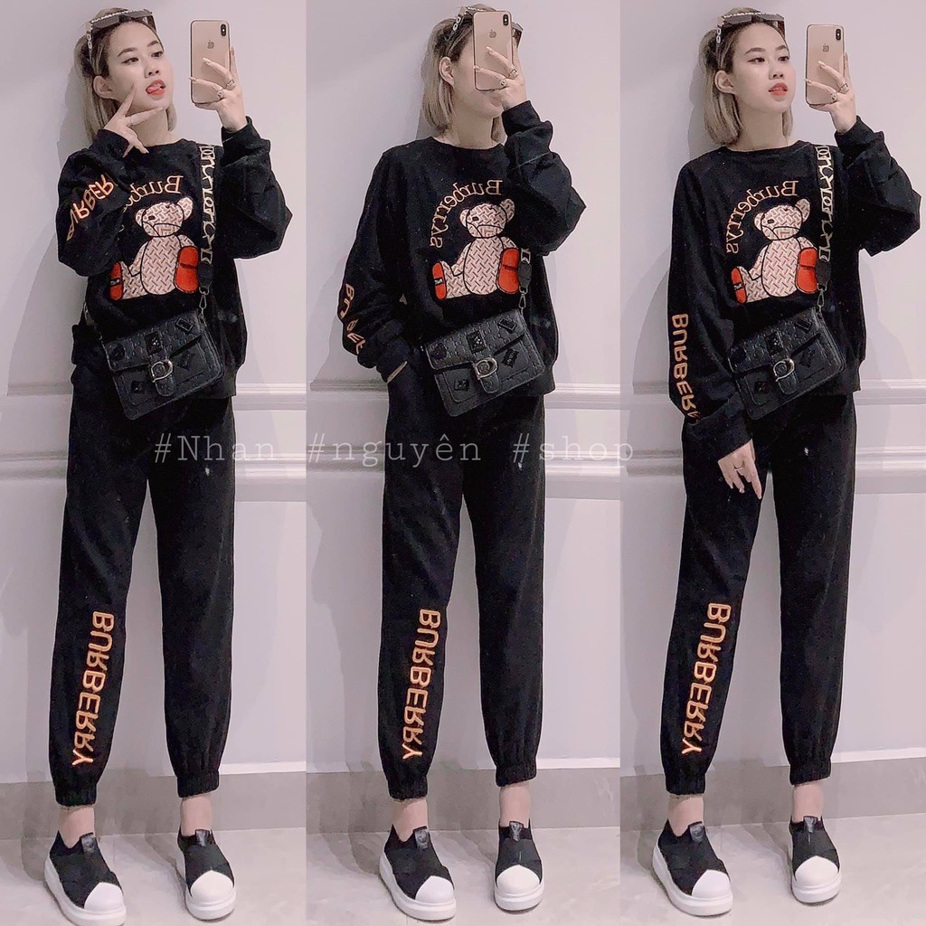 Bộ nỉ gấu đen