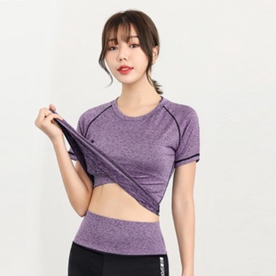 Áo Thun Tập GYM Nữ Vải Thun Lạnh Thoáng Mát, Co Dãn 4 Chiều Mềm Mịn GYM FASHION