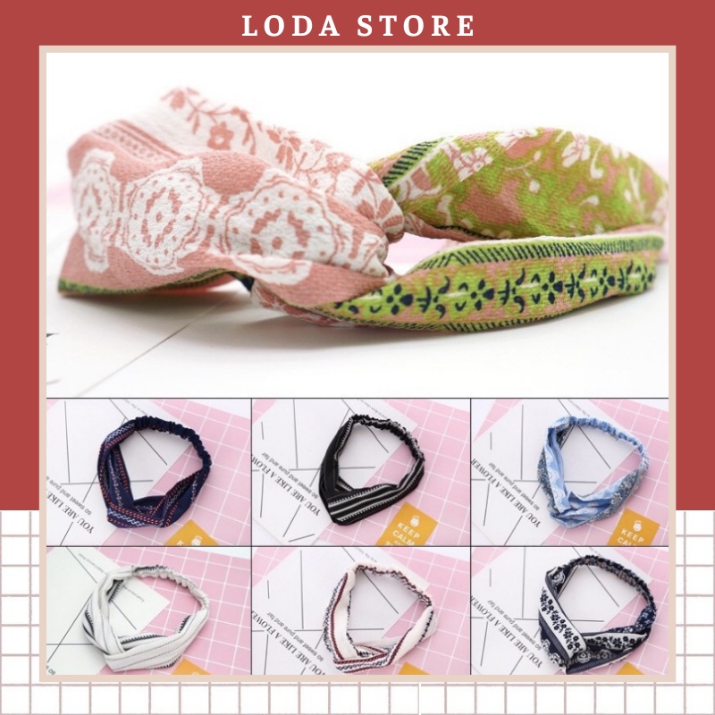 Băng Đô Nữ Turban Thổ Cẩm Hoa Nhí Basic Chất Voan Mát Lịm Sờ Cực Thích