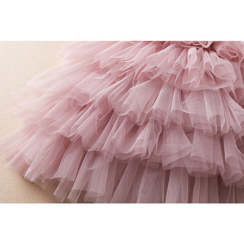 Đầm công chúa hai dây nhiều tầng phối ren thời trang mùa hè cho bé gái