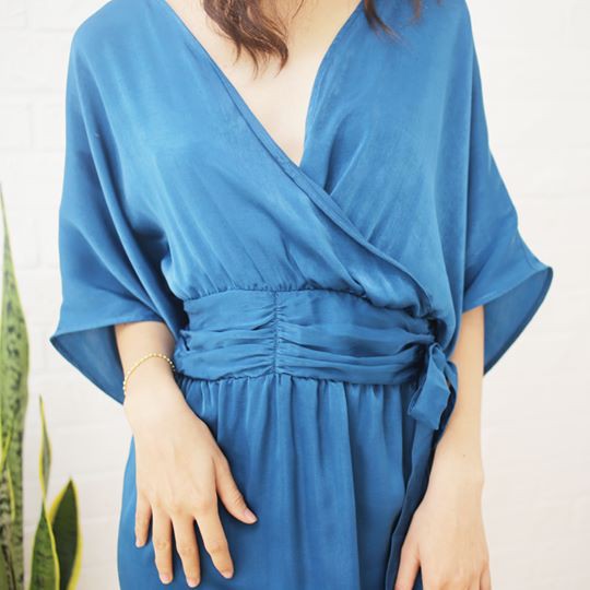 Madonna Wrap Dress - Xanh coban