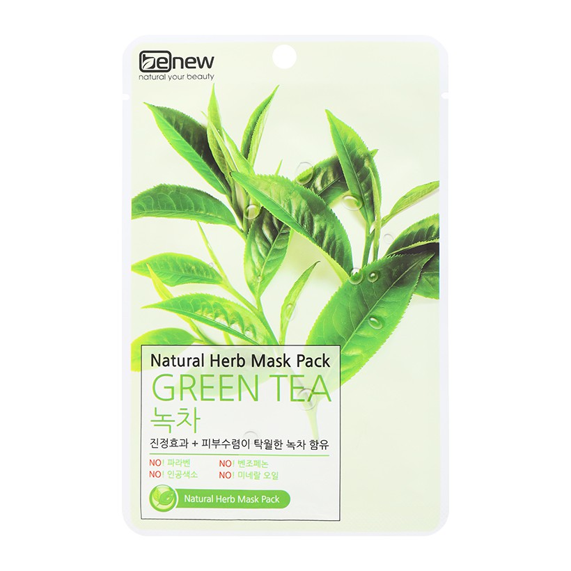 Miếng đắp mặt nạ trà xanh Benew Natural Herb Mask Pack Green Tea 22ml