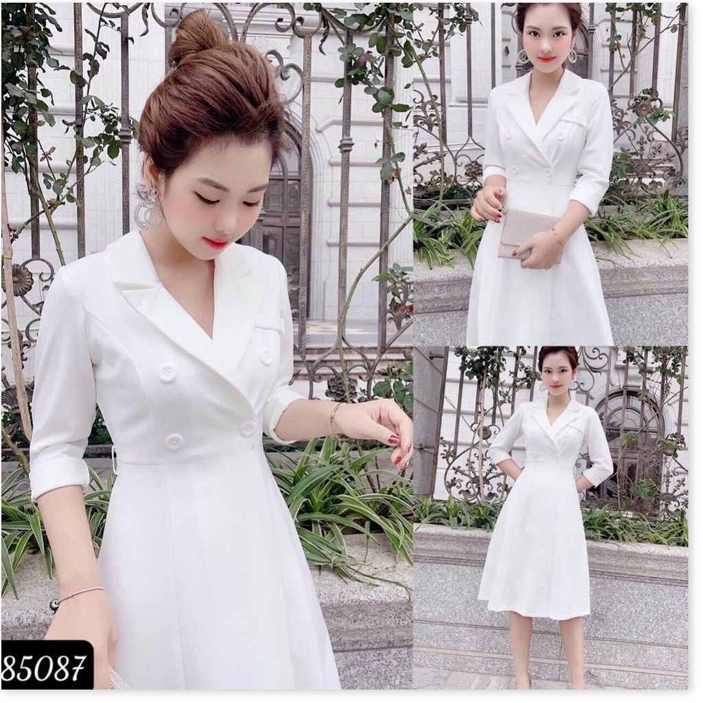 ĐẦM TRẮNG VINTAGE SANG CHẢNH,THIẾT KẾ HỌA TIẾT TRƠN NHƯNG KHÔNG KÉM PHẦN SANG TRỌNG HQ FASHION 88