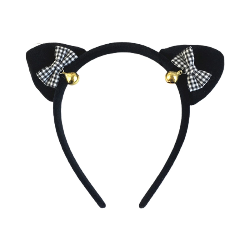 Flgo Băng Đô Tai Mèo Phối Lông Có Chuông Hoạt Hình Dùng Rửa Mặt / Biểu Diễn Tiệc Tùng