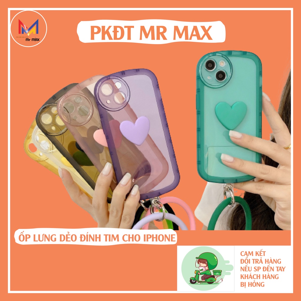 Ốp Lưng Dẻo Iphone Đồng Màu Bảo Vệ Camera Tròn To Có Gắn Hình Trái Tim Dòng Máy IpX > 13 Promax