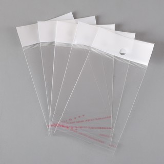 Số 8  túi OPP ni long dán mép loại 1 đầu trắng có lỗ treo
