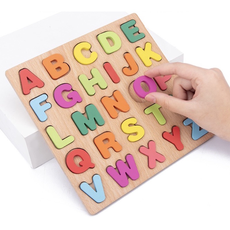 Bảng chữ cái,số và hình khối bằng gỗ nổi cho bé CHÍNH HÃNG, ĐỒ CHƠI THÔNG MINH cho bé phát triển toàn diện VYVU KIDS