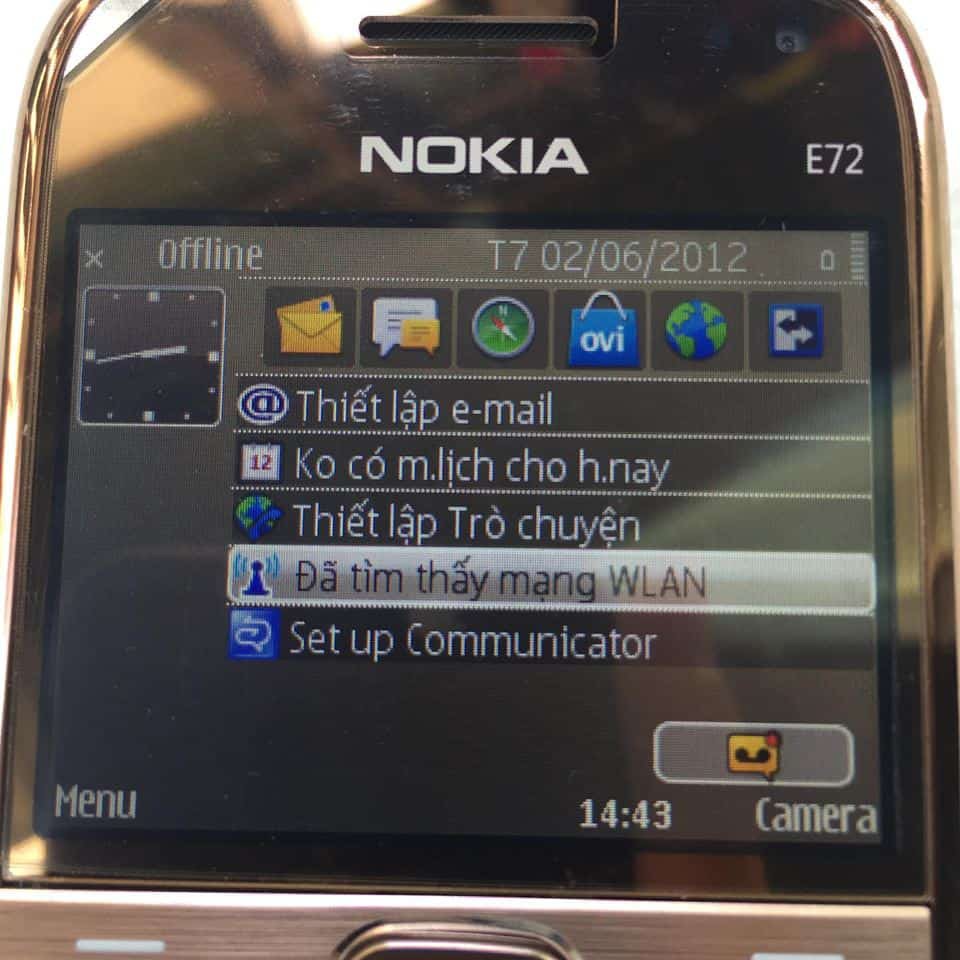 Điện thoại Nokia E72 Wifi, 3G chơi game Nông trại, ngọc rồng [Bảo hành 12 tháng]
