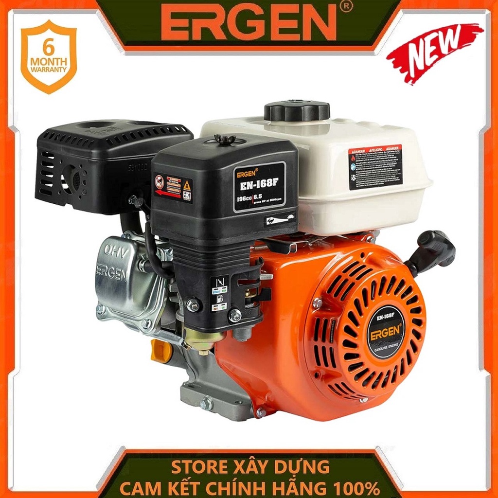 ĐỘNG CƠ NỔ 4 THÌ CHẠY XĂNG (GIẬT TAY) 6,5HP ERGEN EN-168F- HÀNG CHÍNH HÃNG