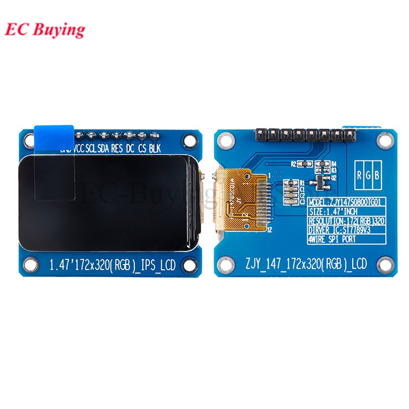 1.47 inch 172x320 spi đầy đủ màu sắc tft hd ips màn hình lcd led hiển thị module 172x320 st7789 bộ điều khiển 3.3v spi giao diện