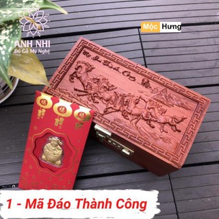 [MỘC HƯNG] Mã Đáo Thành Công - Hộp Tiết Kiệm - Gỗ Hương 100%