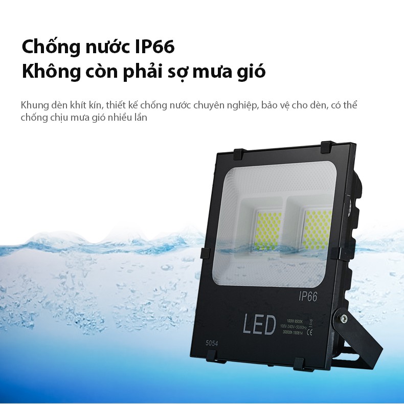 Đèn pha LED mắt thần chất lượng chống nước IP66 công suất 50W 100W 150W 200W ánh sáng màu trắng tự nhiên tiết kiệm điện