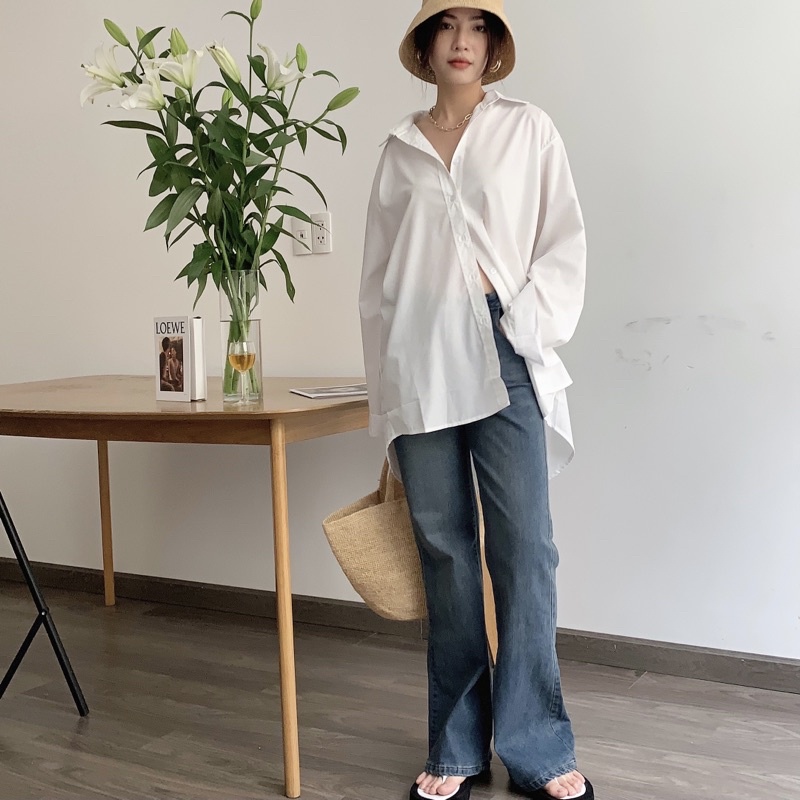 Áo Sơ Mi Trắng Vải Ít Nhăn - Mulles Shirt | HQ3372 | Lana Official