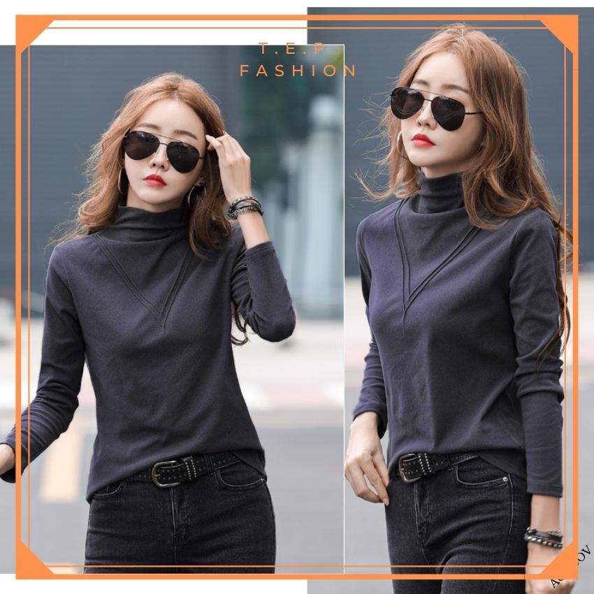 Áo Giữ Nhiệt Nữ Cổ 3p, Áo Thun Dài Tay Body Cổ 3Phân Nữ Phong Cách Hàn Quốc Tep Fashion - AGN004