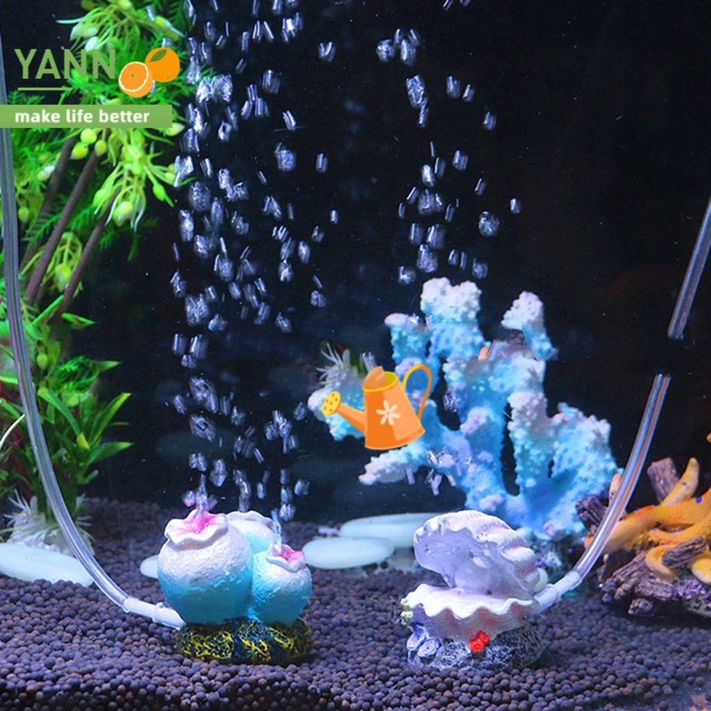 Đồ chơi san hô/ vỏ sò thổi bong bóng bơm oxy trang trí bể cá