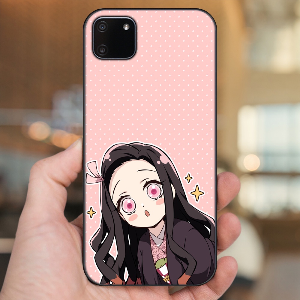 Ốp lưng Realme C11 2020 viền đen in hình Nezuko Kimetsu no Yaiba