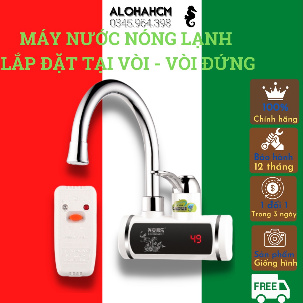 ✔️ Vòi Nóng Lạnh Trực Tiếp Cao Cấp - Làm Nóng Nhanh Chóng, Nhỏ Gọn, Tiên Lợi, Chống Giật, An Toàn [Bảo Hành 1 Đổi 1]