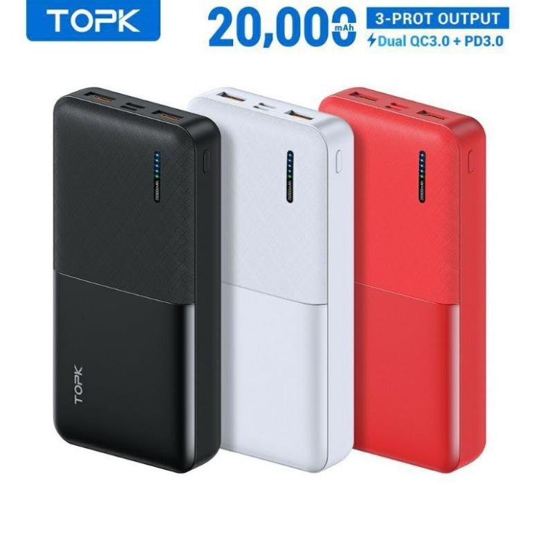 - Sạc dự phòng hỗ trợ sạc nhanh TOPK 20000mAh (tặng móc khóa)