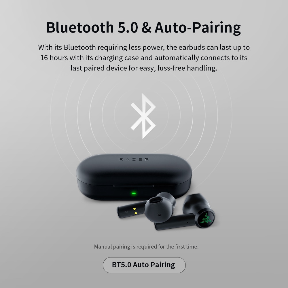 Tai Nghe Razer Hammerhead Bluetooth 5.0 Không Dây Kèm Hộp Sạc