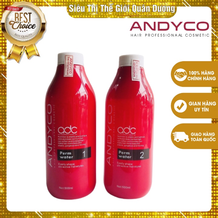 Combo Cặp Uốn Lạnh Cao Cấp Andyco Số 1 + Số 2 Cao Cấp Uốn Siêu Tốc, Dưỡng Cao Sóng Đẹp
