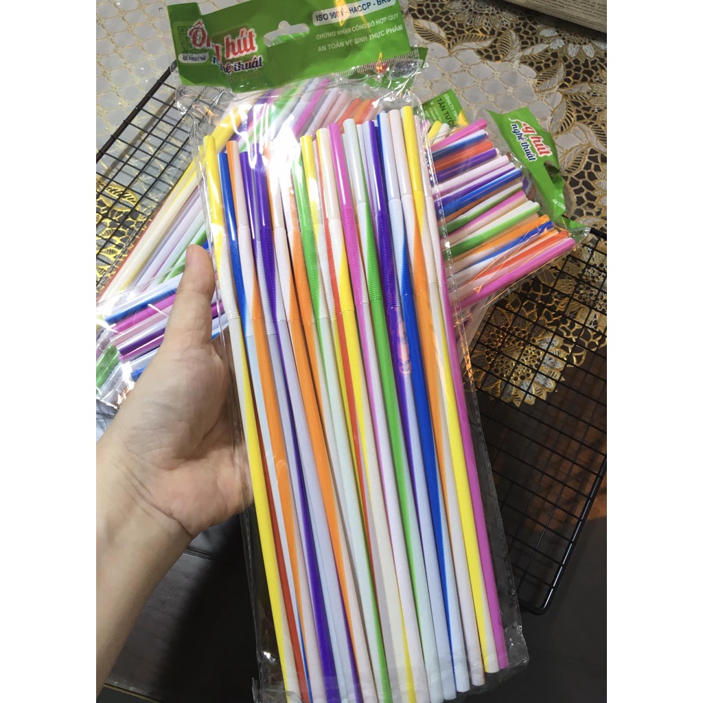 Ống Hút Cong Nghệ Thuật ( 1 Gói 50 Ống )