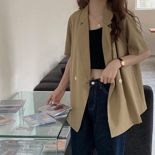 Áo Khoác Vest Form Rộng Phong Cách Hàn Quốc 2021 Cho Nữ