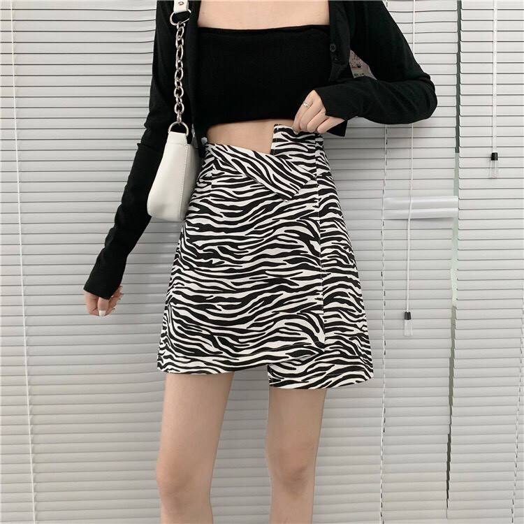 Chân Váy Nữ Ngắn Chữ A Cạp Lệch Ngựa Vằn/ Da Báo Cực Chất CV02 | BigBuy360 - bigbuy360.vn